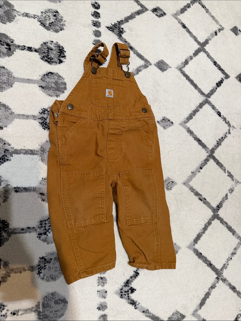 Carhartt Kids' Brown/Tan Work Overalls with Front Pocket